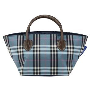 Burberry Nova Check Blue Label Nylon Blue Nylon Handbag (Pre-Owned)